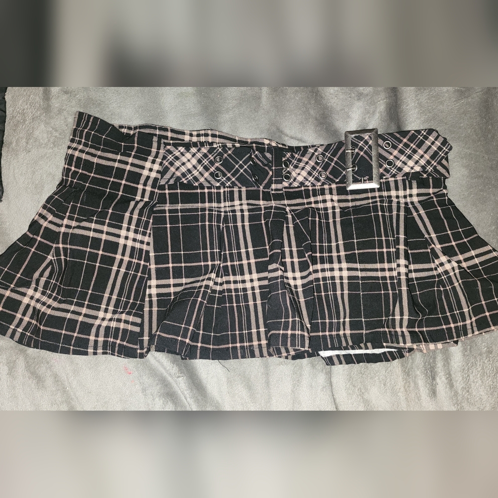 Windsor Plaid Mini Pleated Skort with Belt